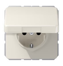 Штепсельная розетка SCHUKO 16A 250V~ с защитой от детей, влагозащищенная; слоновая кость  CD1520BFKIKL  Jung