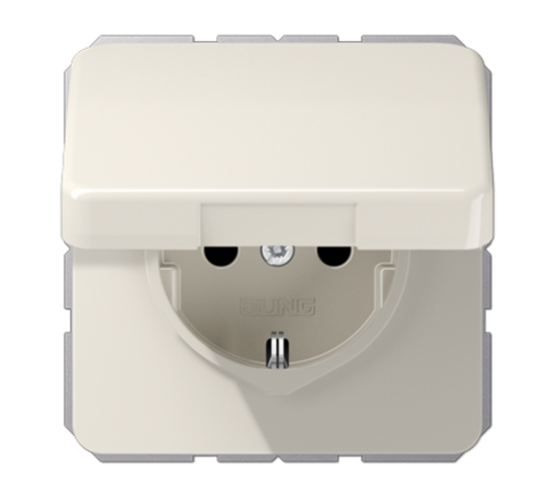 Штепсельная розетка SCHUKO 16A 250V~ с защитой от детей, влагозащищенная; слоновая кость  CD1520BFKIKL  Jung