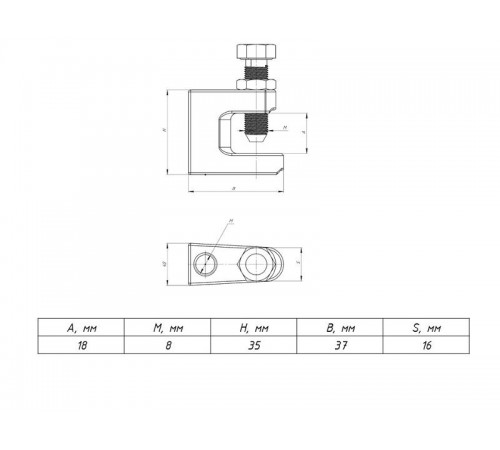 Струбцина монтажная М8 EKF   SM8   EKF