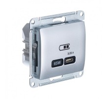 Glossa Алюминий USB Розетка тип-C 65W высокоскор.заряд. QC PD  GSL000327  SE