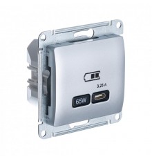 Glossa Алюминий USB Розетка тип-C 65W высокоскор.заряд. QC PD  GSL000327  SE