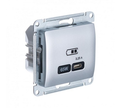 Glossa Алюминий USB Розетка тип-C 65W высокоскор.заряд. QC PD  GSL000327  SE