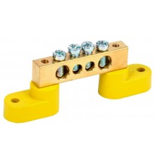 Шина PE "земля" на двух угловых изоляторах ШНИ-8х12-4-У2-Ж  YNN10-812-4C2-K05  IEK