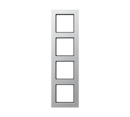Рамка для вертикальной и горизонтальной установки, 4 поста; дюропласт; алюминий; A CREATION  AC584AL  Jung