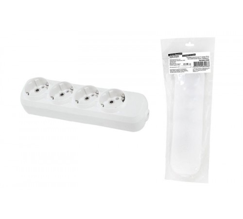 Колодка розеточная 4 гнезда 2П+3 16А 250В белая серии "Народная"  SQ1806-0420  TDM