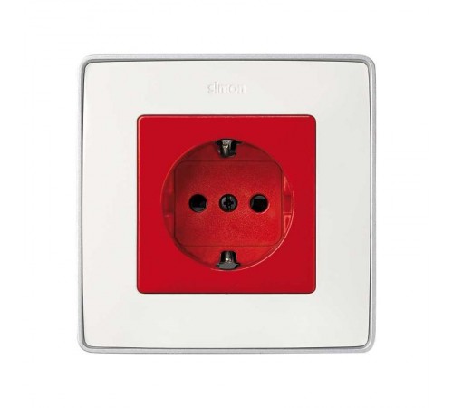 Simon 82 Накладка на розетку двухполюсную с заземляющим контактом, с защитными шторками, S82, S82N, S82 Detai  82041-37  Simon