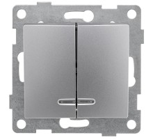 Bravo Выключатель 2кл. (инд), СУ, 10А, 250В, серебро  С10В28-004  GUSI Electric