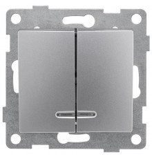 Bravo Выключатель 2кл. (инд), СУ, 10А, 250В, серебро  С10В28-004  GUSI Electric