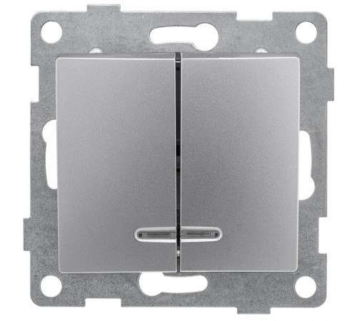 Bravo Выключатель 2кл. (инд), СУ, 10А, 250В, серебро  С10В28-004  GUSI Electric