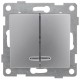 Bravo Выключатель 2кл. (инд), СУ, 10А, 250В, серебро  С10В28-004  GUSI Electric