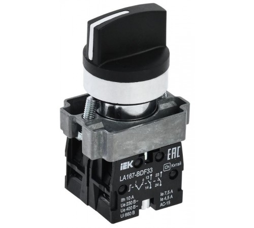 Переключатель LA167-BDF33 3 полож. 2з черный  BSW20-BDF33-4-24-67-3-K02  IEK