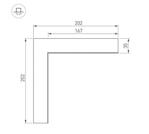 Угол SL-LINIA65-F внутренний (arlight, Металл)  030124  Arlight