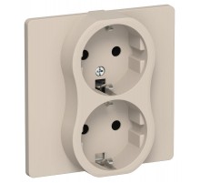 FLITE Розетка 2-ая с заземлением без шторок 16А РС12-0-К-ФлЛ льняной  FI-R21C-16-K88  IEK