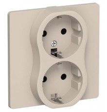 FLITE Розетка 2-ая с заземлением без шторок 16А РС12-0-К-ФлЛ льняной  FI-R21C-16-K88  IEK