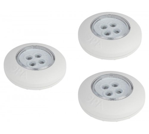 Фонарь-подсветка светодиодный пушлайт SB-803 4хLED на батарейках 3хААА белый 3 шт  Б0052860  ЭРА