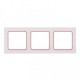 Стокгольм Рамка 3-местная белая с линией цвета красный PROxima  EAM-G-304-10  EKF