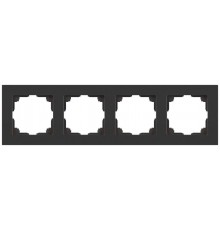 Рамка для розеток и выключателей Intro Accent 6-504-07 на 4 поста, СУ, рафит  Б0063718  Intro