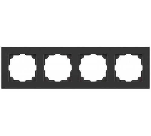 Рамка для розеток и выключателей Intro Accent 6-504-07 на 4 поста, СУ, рафит  Б0063718  Intro