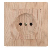 Розетка Intro Solo 4-201-11 без заземления 2P, 16А-250В, IP20, СУ, сосна   Б0053648  Intro