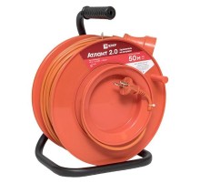 Удлинитель на катушке "Атлант 2.0" 1 гнездо 50м без заземления ПВС 2*1 10А/2,2кВт PROxima  UKA02-10-210-1-50  EKF