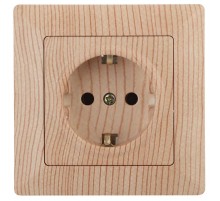 4-206-11 Intro Розетка 2P+E Schuko со шторками, 16А-250В, СУ, Solo, сосна  Б0043346  Intro