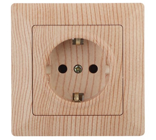 4-206-11 Intro Розетка 2P+E Schuko со шторками, 16А-250В, СУ, Solo, сосна  Б0043346  Intro