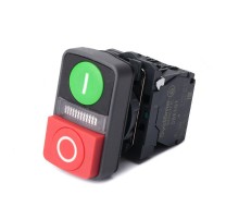 Кн двойн SB5 в сборе модуль 22мм з"I"+сиг ламп+кр выст "О" пластик 24ВDС 1НО+1НЗ  SB5AW73731B5  SE