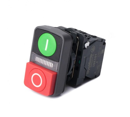 Кн двойн SB5 в сборе модуль 22мм з"I"+сиг ламп+кр выст "О" пластик 24ВDС 1НО+1НЗ  SB5AW73731B5  SE