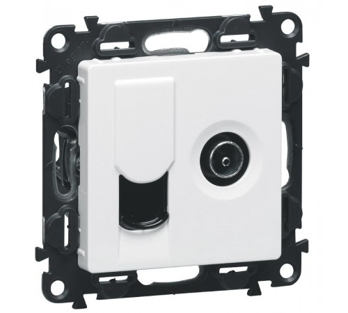 Valena LIFE Белый Накладка розетки TV-RJ45  754830  Legrand