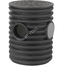 Колодец дренажный смотровой 340/300х1500 мм с тремя выходами 110 мм, дном и крышкой  КДС-340х1500  Рувинил