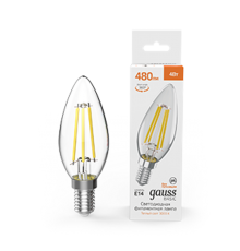 Лампа светодиодная   Basic Filament Свеча 4W 480lm 3000K E14 LED 1/10/50  50312142  Gauss
