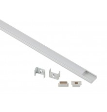 Комплект с накладным анодированным профилем  1506-1m 15х6мм, 1м, серебристый САВ262   Б0062757  ЭРА