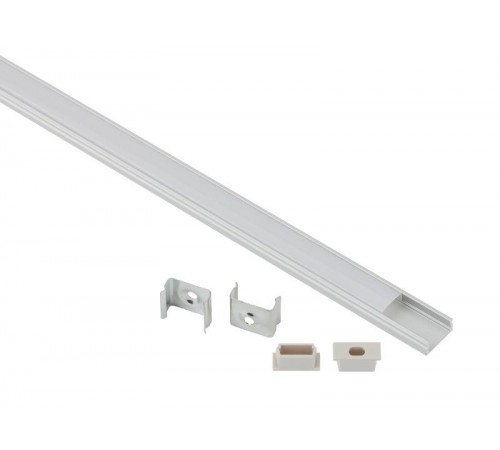 Комплект с накладным анодированным профилем  1506-1m 15х6мм, 1м, серебристый САВ262   Б0062757  ЭРА