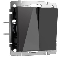 Выключатель двухклавишный проходной (черный акрил) W1122048 a064039  Werkel