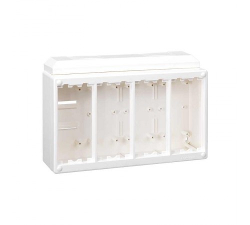 Simon Connect Блок настенный на 4 S-модуля Сима Классик, накладной монтаж, белый  SC400-9  Simon