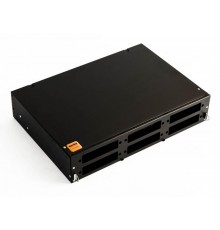 Бокс оптич.FO-19V-2U-6xSLT-W130H30-48UN-BK ун.19"выд.,с пол.,от8до48п.(SC,duplexLC,ST,FC),со сп.пл.,б.пиг.и пр.ад.,2U,чер.  401219  Hyperline