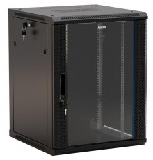 Шкаф наст.TWB-FC-1245-GP-RAL9004 19-дюй.(19"),12U,650x600х450мм,стек.дв.с пер.по бок,ру с зам,с воз.уст.на нож,чер(раз)  395481  Hyperline
