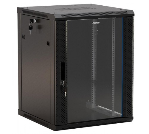 Шкаф наст.TWB-FC-1245-GP-RAL9004 19-дюй.(19"),12U,650x600х450мм,стек.дв.с пер.по бок,ру с зам,с воз.уст.на нож,чер(раз)  395481  Hyperline
