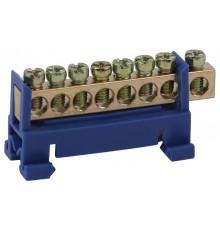 Шина N "Ноль" в изоляторе типа стойка ШНИ 6х9-8-Д-Синий (5/200/9600) NO-222-76-1 Б0044124  ЭРА