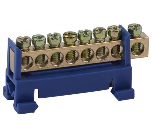 Шина N "Ноль" в изоляторе типа стойка ШНИ 6х9-8-Д-Синий (5/200/9600) NO-222-76-1 Б0044124  ЭРА