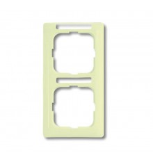 Рамка 2-постовая, вертикальная, с полем для надписи, серия Busch-Duro 2000 SI linear, цвет слоновая кость  1754-0-4094   2CKA001754A4094  ABB