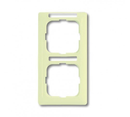 Рамка 2-постовая, вертикальная, с полем для надписи, серия Busch-Duro 2000 SI linear, цвет слоновая кость  1754-0-4094   2CKA001754A4094  ABB