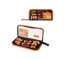 Набор диэлектрических отверток №1, тканевый пенал, 6 предметов, 1000 В, "ПрофиЭлектрик"  SQ1017-1201  TDM