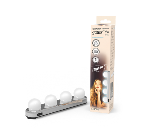 Светодиодный светильник MAKEUP MK002 5W 200lm 4xAA для зеркала1/12/48  MK002  Gauss