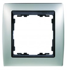 Simon 82 Рамка декоративная, 4 поста, S82, алюминий-графит  82844-33  Simon