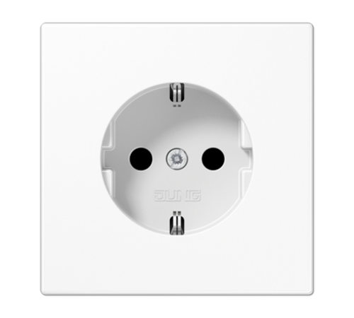 Штепсельная розетка SCHUKO 16А / 250В с защитными шторками, пружинные зажимы; дюропласт; белый; LS990  LS1520KIWW  Jung