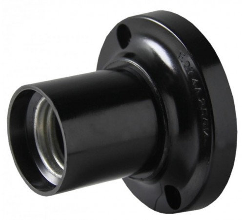 Патрон потолочный карболитовый Е27 черный прямой без наклейки PROxima  LHC-E27-sc  EKF