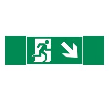 Пиктограмма (наклейка) "ФИГУРА / СТРЕЛКА ВПРАВО ВНИЗ" 310х90мм для аварийно-эвакуационного Свет-к а Basic IP65  V5-EM02-60.002.024  VARTON