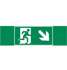 Пиктограмма (наклейка) "ФИГУРА / СТРЕЛКА ВПРАВО ВНИЗ" 310х90мм для аварийно-эвакуационного Свет-к а Basic IP65  V5-EM02-60.002.024  VARTON