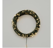 Гирлянда светодиодная Роса с контроллером 50м, 500LED, ТЕПЛЫЙ БЕЛЫЙ, IP20, 230В, зеленый провод  303-286  NEON-NIGHT